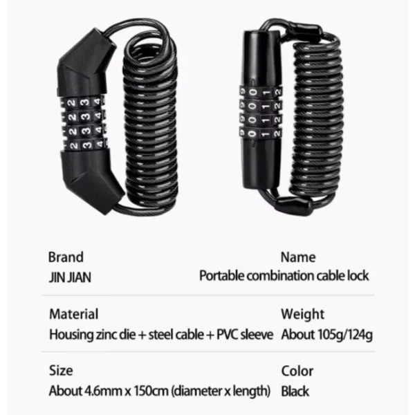 Bicycle Combination Cable Lock