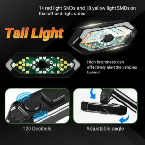 Bicycle Remote Tail Light with Horn