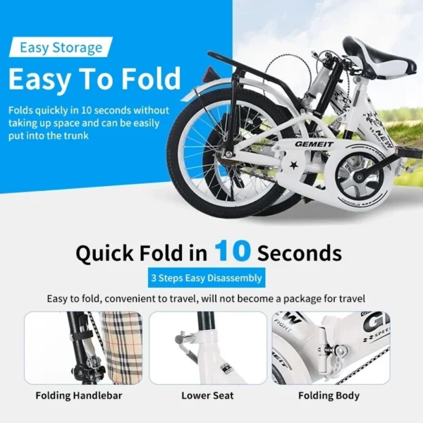 my-11134207-820lf-mnft7pzk9e6b91.webp Random Foldable Bicycle 50cm 7 Speed with Child Seat