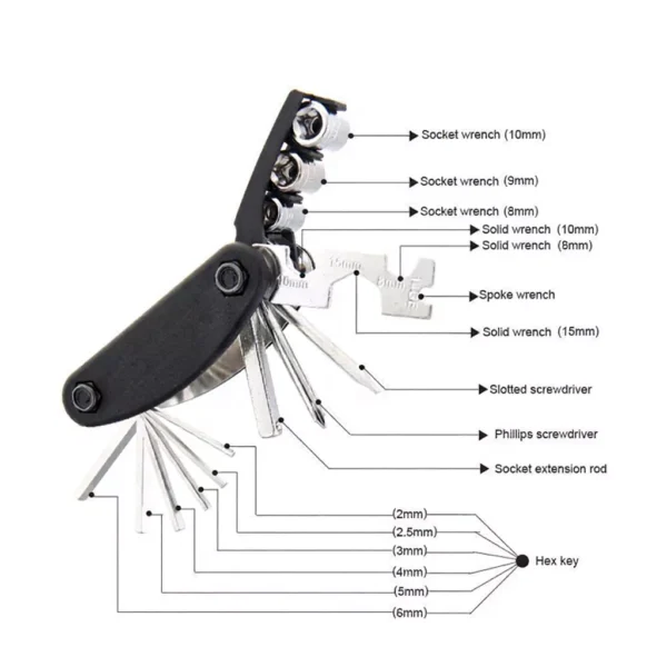 16 in 1 Bicycle Repair Tool Set